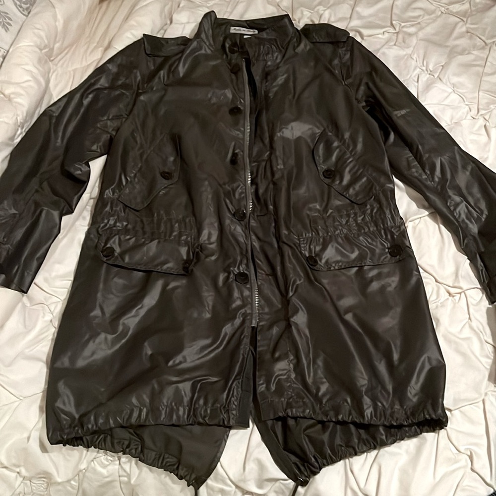 Designer Simon Spurr Luxury Nylon Rain Jacket Gun Metal Gray Size 48